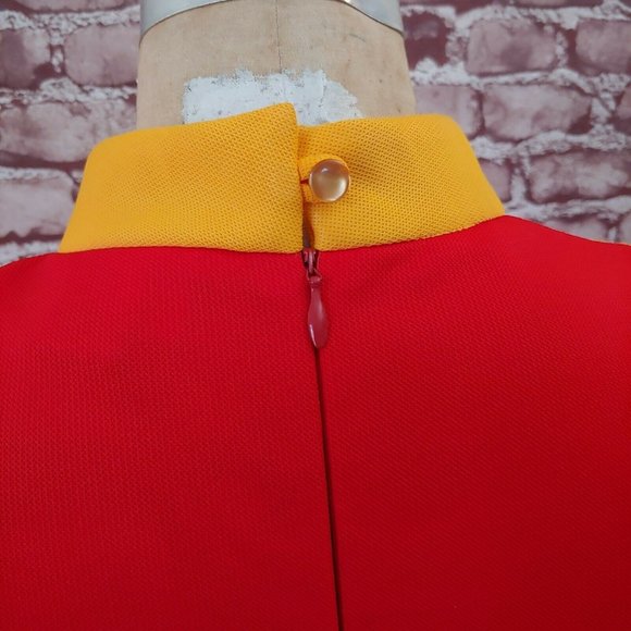 ❤️SOLD❤️Vintage 1970s Burger King Fast Food Restaurant Uniform Top Yellow Orange - Picture 5 of 7